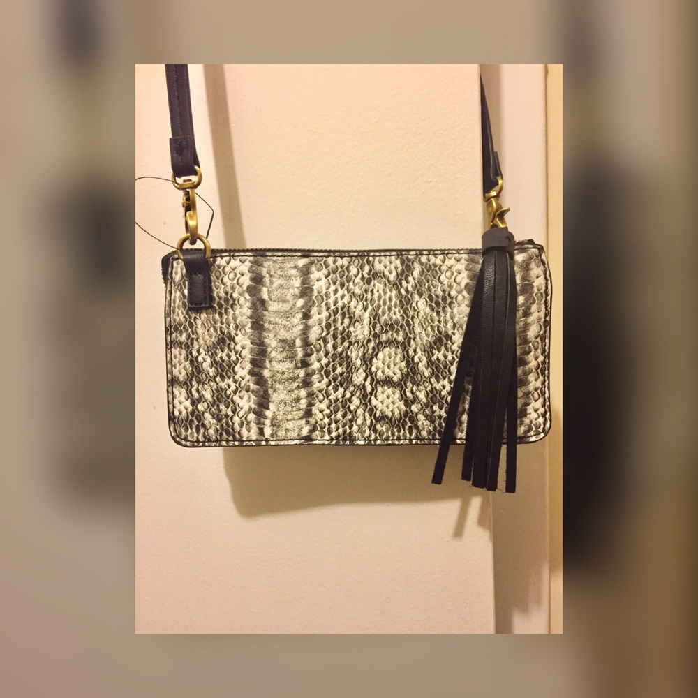 Snake skin clutch purse